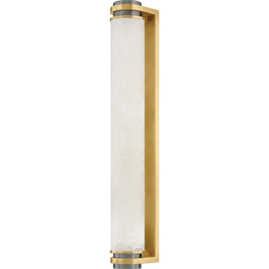 Sorrento Wall Sconce by Corbett in vintage brass, vintage pewter. Made from brass in a modern style.