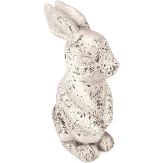 Rabbit by Zentique in distressed grey wash. Made from ceramic in a modern style.