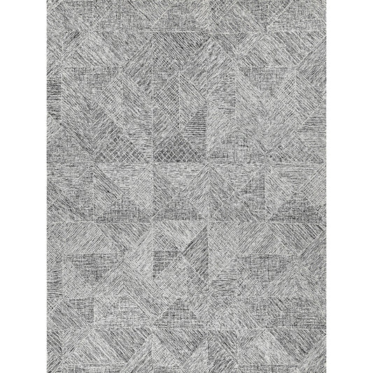 Caprice Rug - Black, Silver by Exquisite Rugs in black, silver. Made from new zealand wool in a unique style.