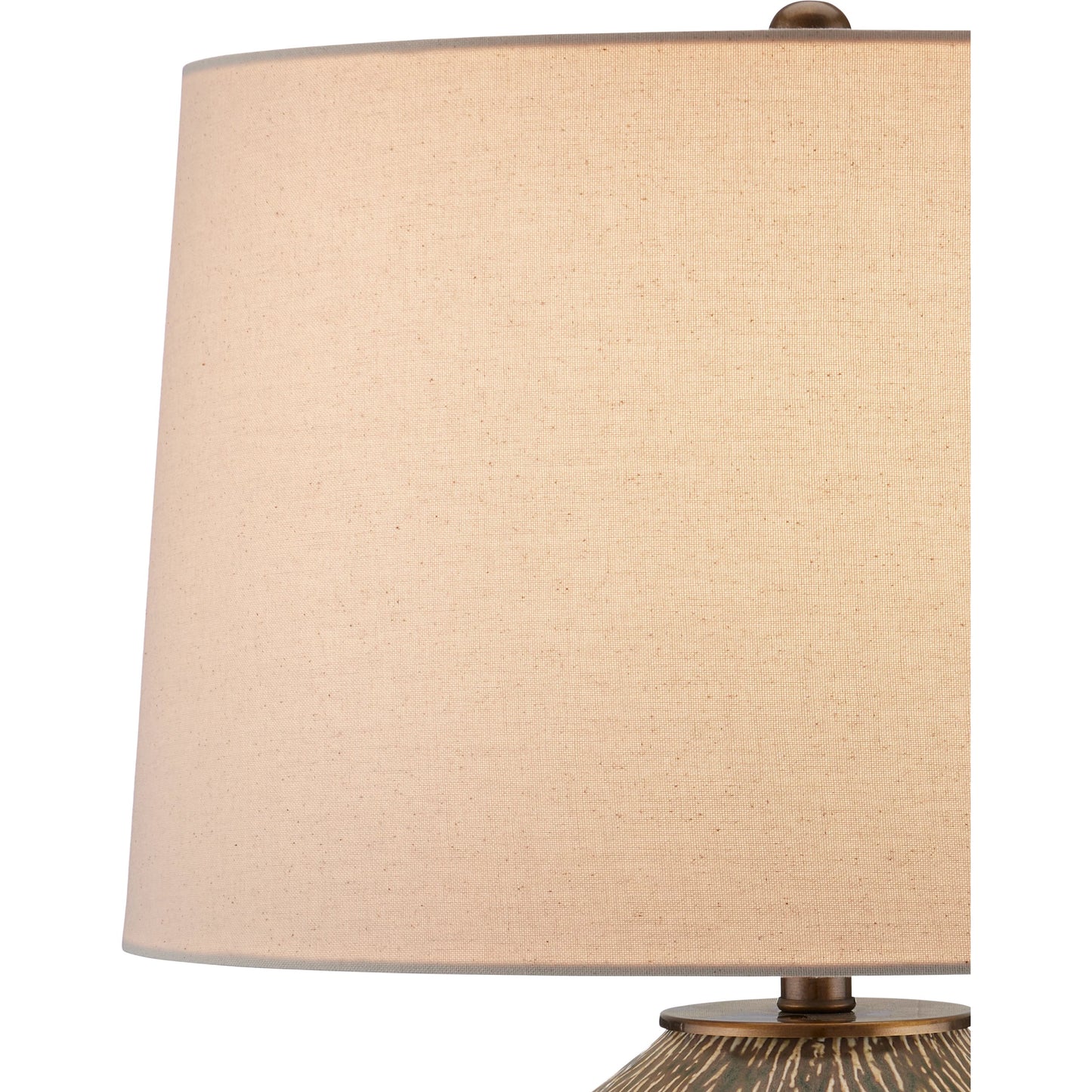 003 SI-2191741 | Additional Silo | Hildreth Table Lamp by Currey and Company in olive green, beige, off-white, antique brass. Made from porcelain, metal in a modern style.