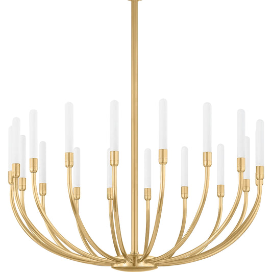 Amalthea 18-Light Chandelier by Corbett in vintage brass. Made from brass in a traditional style.