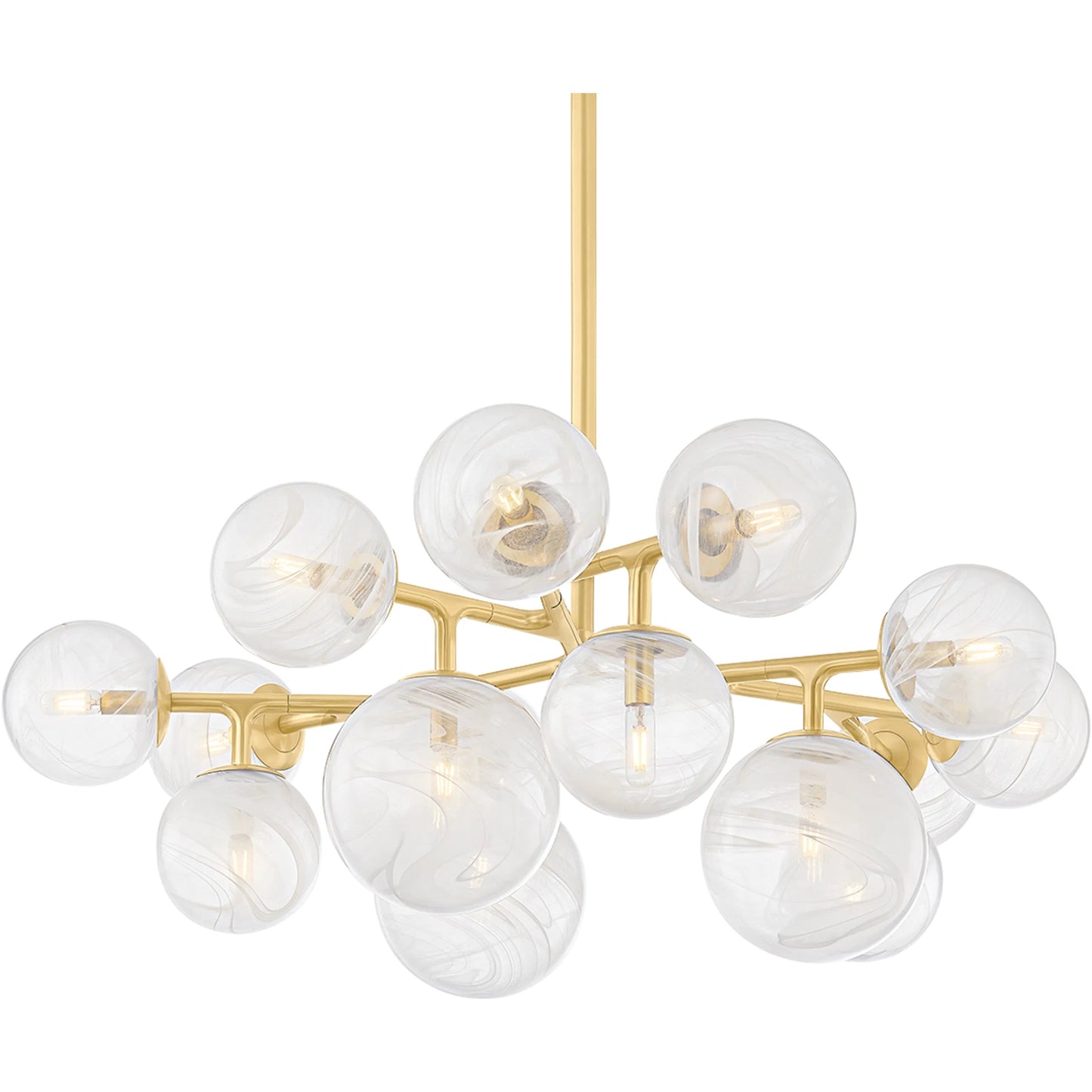 001 SI-2327966 | Primary Silo | Glasgow 15-Light Chandelier by Corbett in vintage polished brass. Made from steel in a unique style.