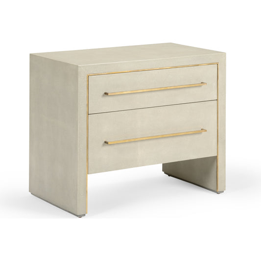 001 SR-385643 | Primary Silo | Hudson Chest by Wildwood in gray. Made from leather, brass in a modern style.