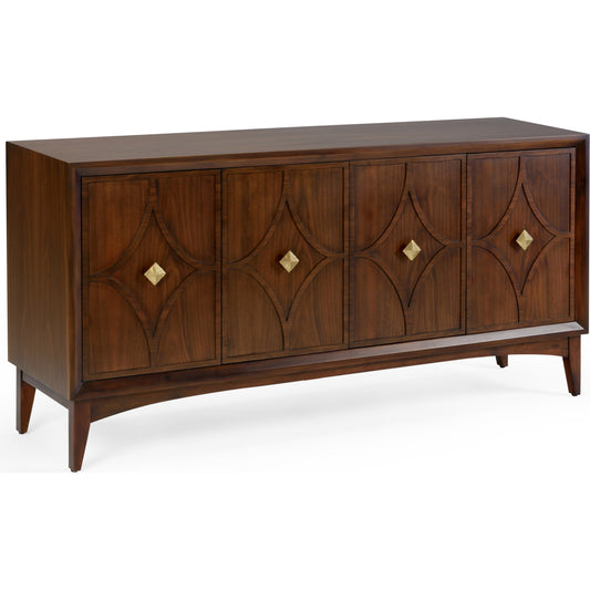 001 SR-385218 | Primary Silo | Diamond Sideboard by Wildwood in walnut veneer, brass. Made from wood in a modern style.