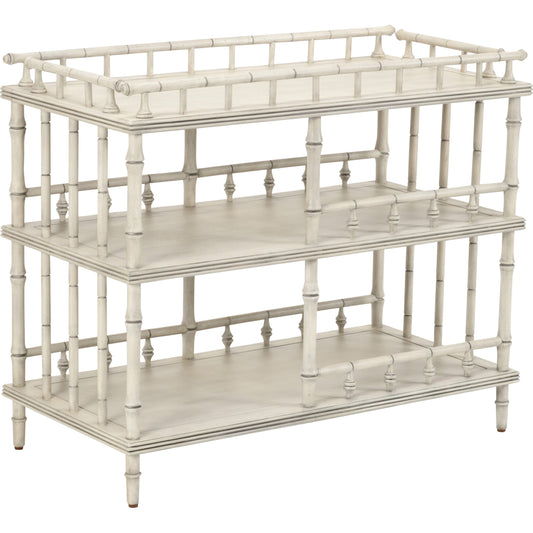 Luzon Server by Wildwood in white, gray wash. Made from rattan in a eclectic & global style.