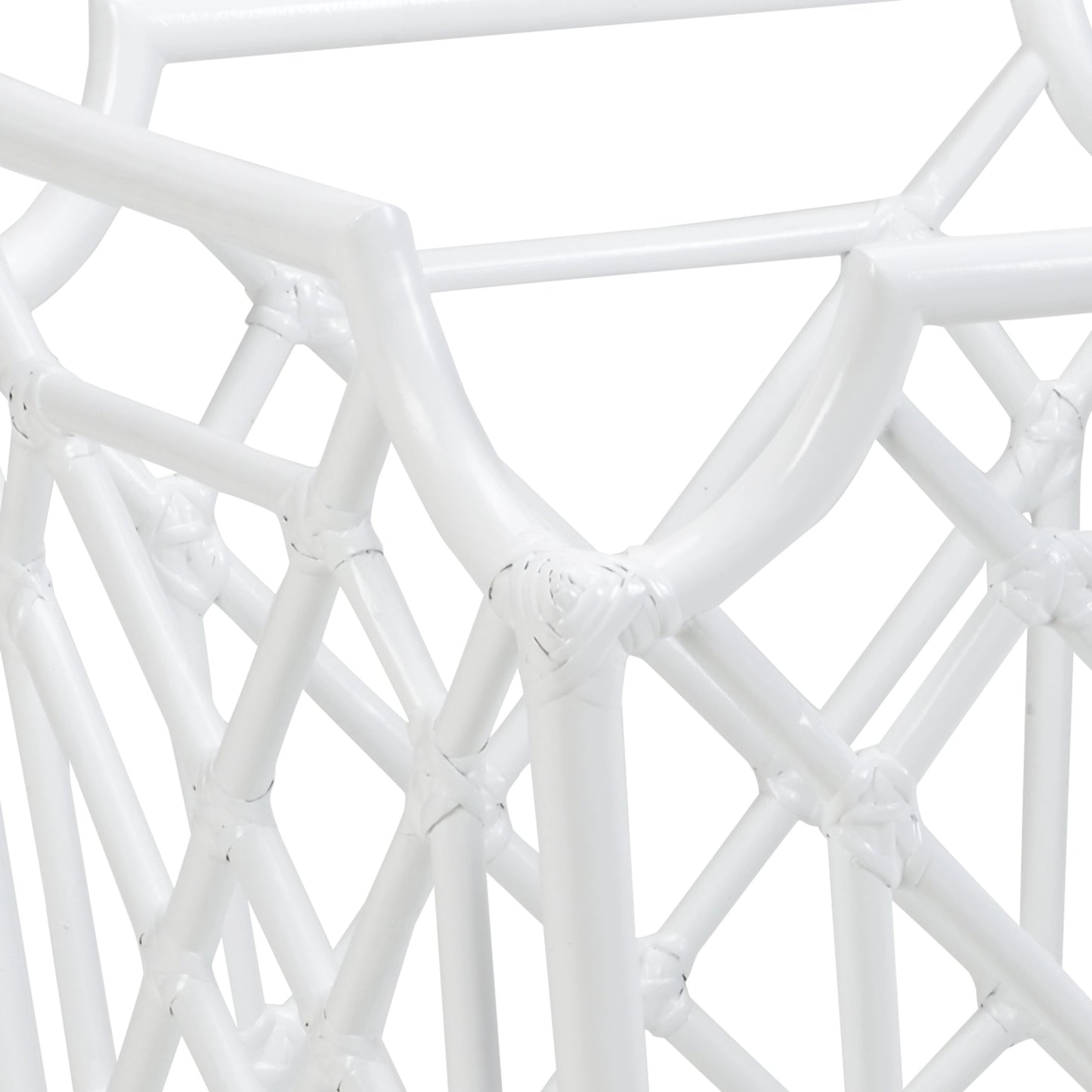 002 SR-782827 | Closeup | Wild Palm Planter by Wildwood in white. Made from rattan in a coastal style.