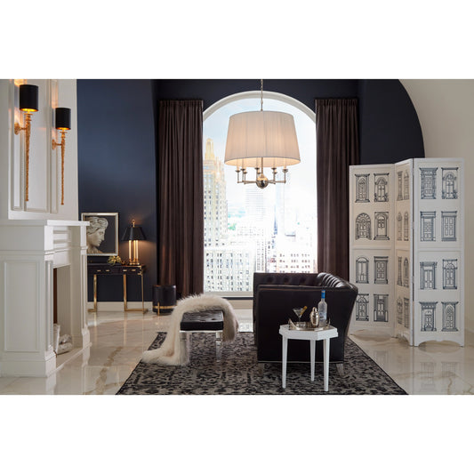 Bruce Stool by Wildwood in midnightblue, antique brass. Made from leather, stainless steel in a modern style.