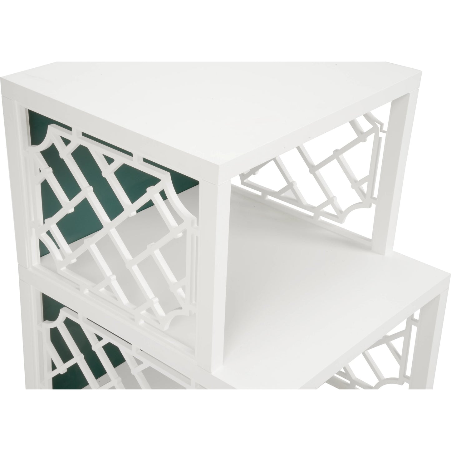 005 SI-2106106 | Additional Silo | Chip Side Shelf Table by Wildwood in chantilly lace, chrome green. Made from wood in a modern style.