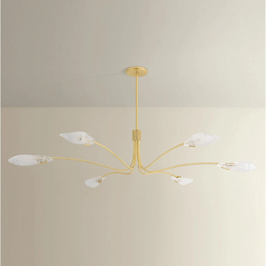 Tenafly Chandelier by Hudson Valley in aged brass. Made from unique in a modern style.