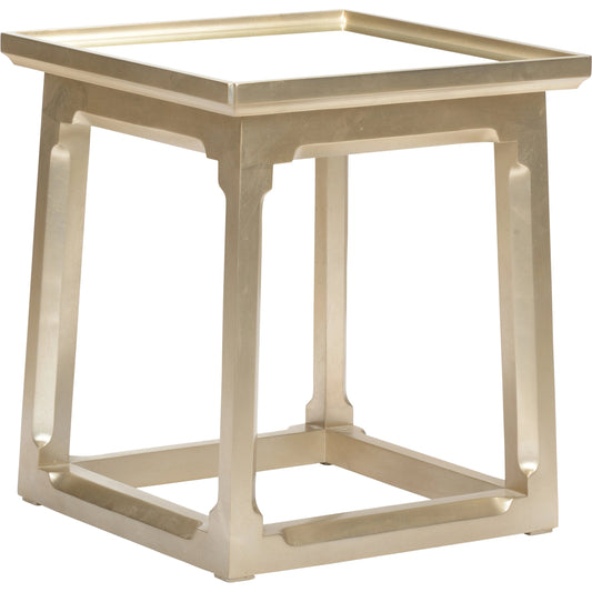 Vinh Table by Wildwood in silver leaf, plain. Made from iron/mirror in a modern style.