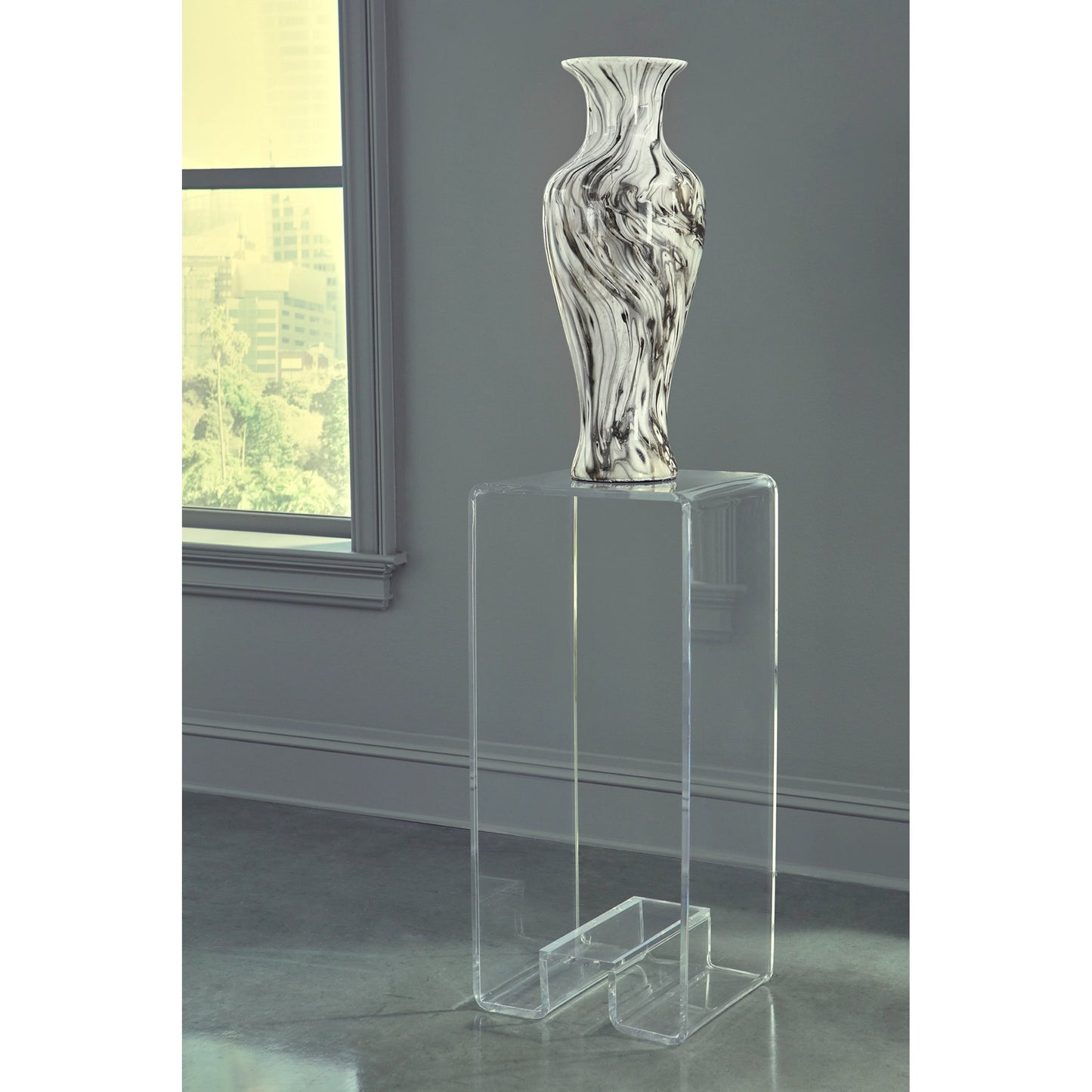 002 SI-2106137 | Lifestyle | Mykonos Pedestal by Wildwood in clear. Made from acrylic in a modern style.