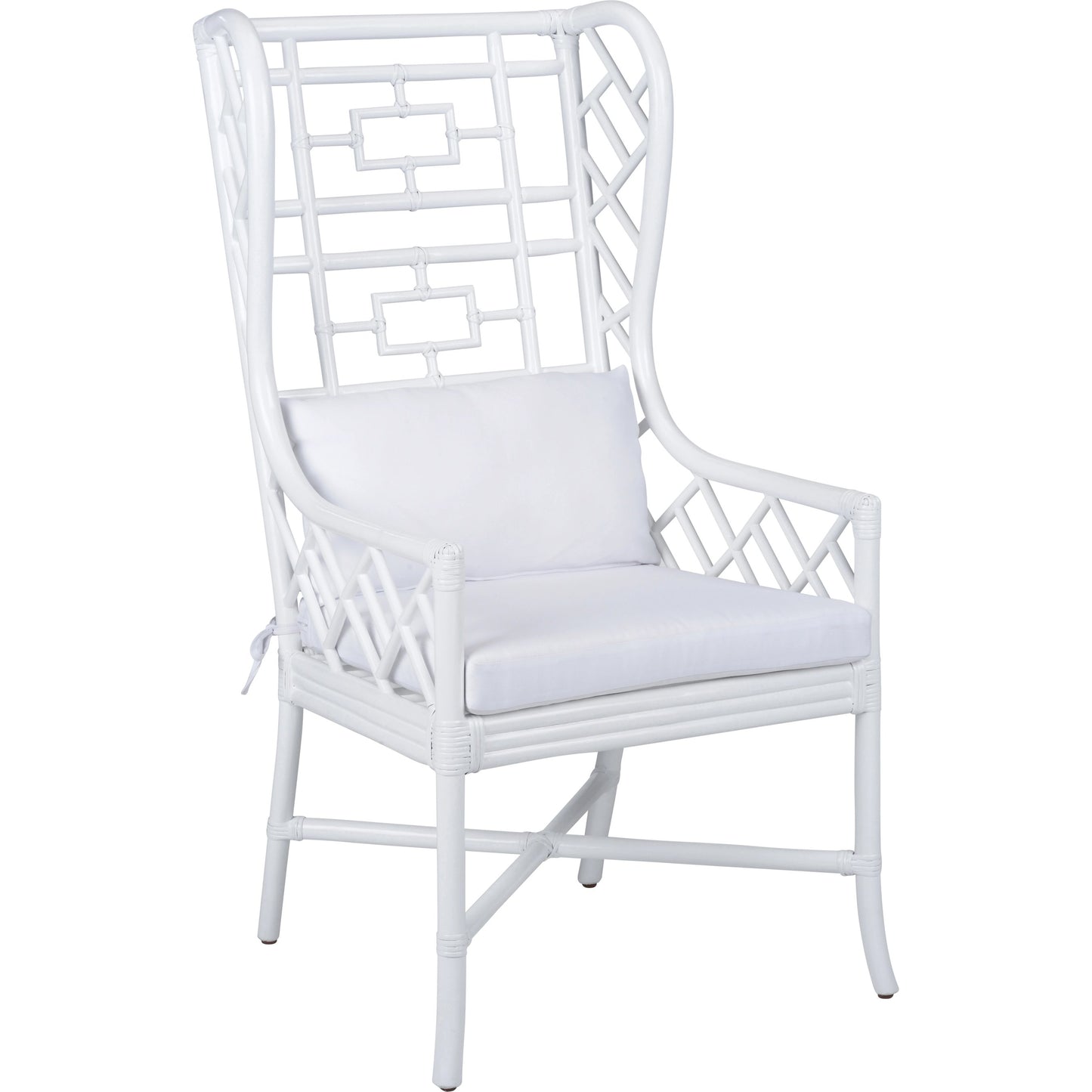001 SI-2106164 | Primary Silo | Gwyneth Wing Chair by Wildwood in high gloss white, natural. Made from wood/fabric in a cottage & farmhouse style.
