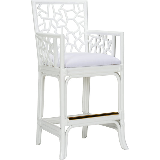 Catania Stool by Wildwood in white. Made from muslin in a modern style.