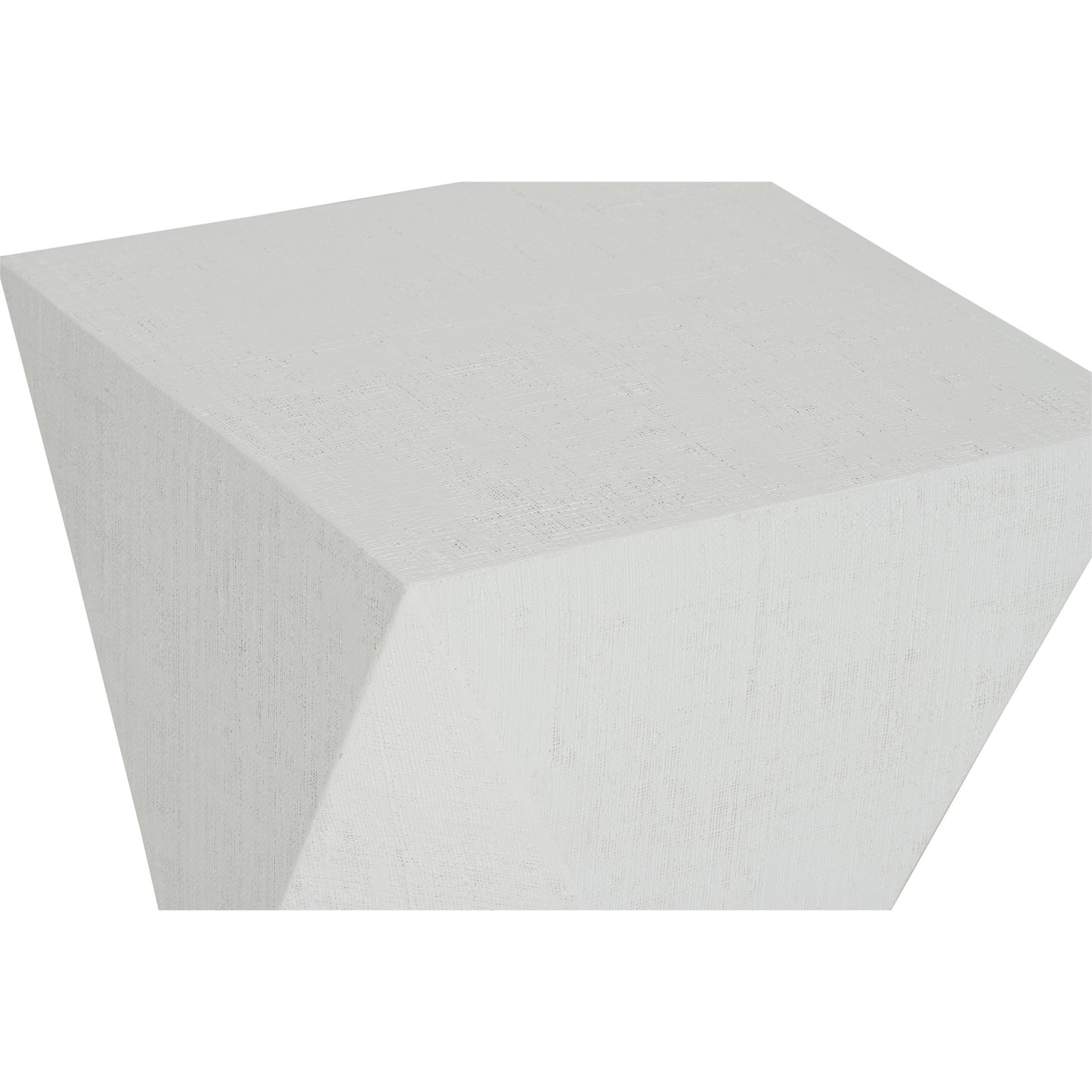 002 SI-2106239 | Closeup | Stravos Spot Table by Wildwood in white. Made from wood/raffia in a modern style.