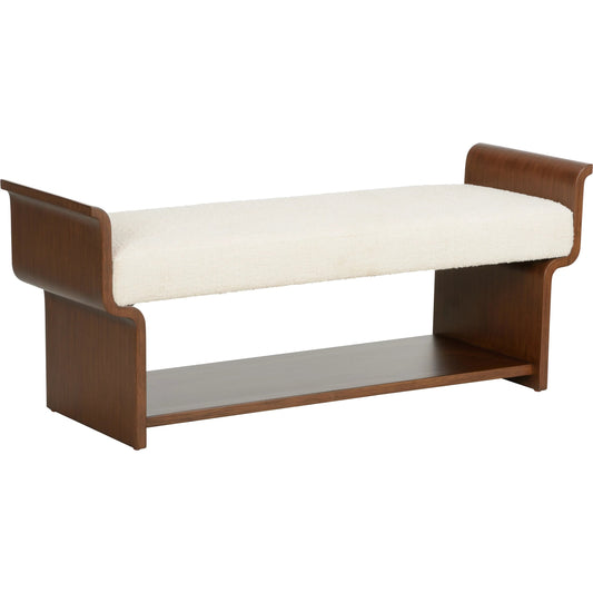 Ando Bench by Wildwood in white, cream and cream. Made from unique in a transitional style.