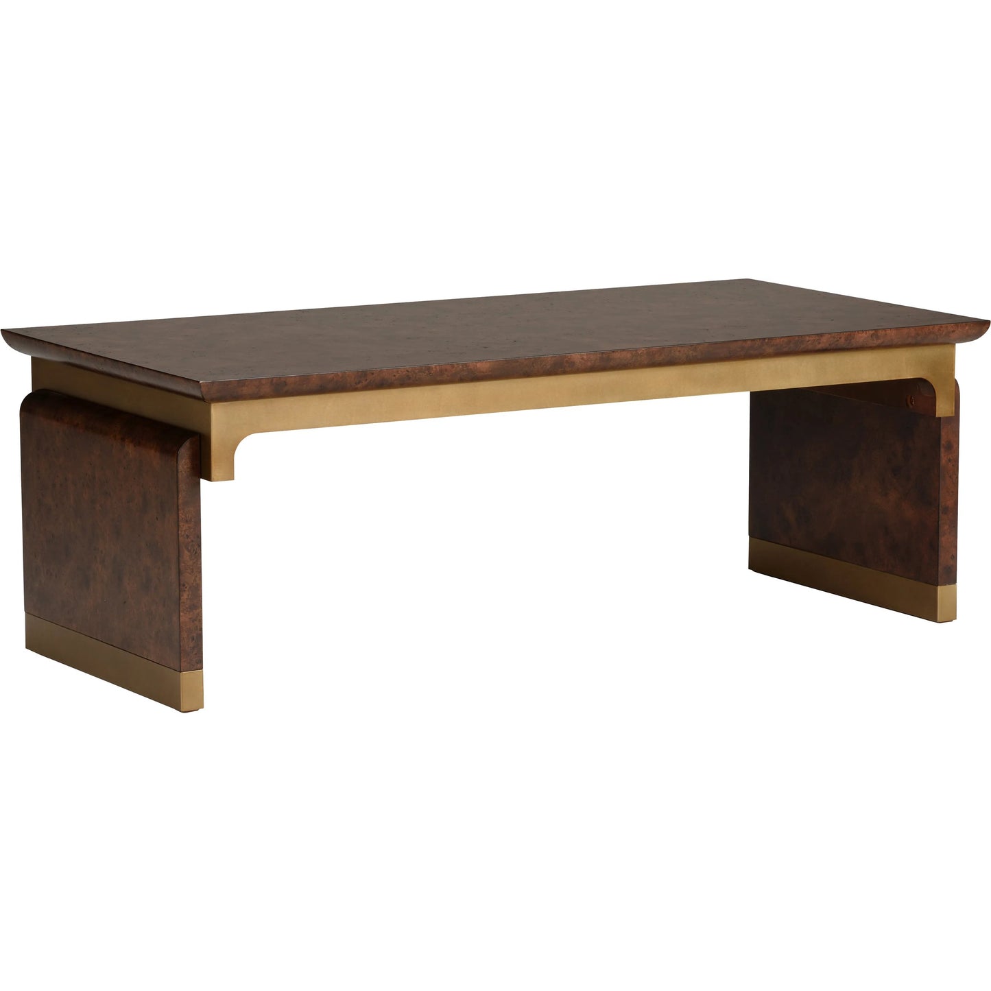 001 SI-2335165 | Primary Silo | Gion Cocktail Table by Wildwood in brown, gold and mappa burl, gold, antique brass. Made from unique in a modern style.