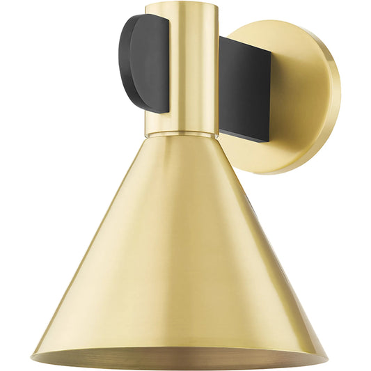 Cranston 1 Light Wall Sconce by Hudson Valley in aged brass. Made from steel in a modern style.