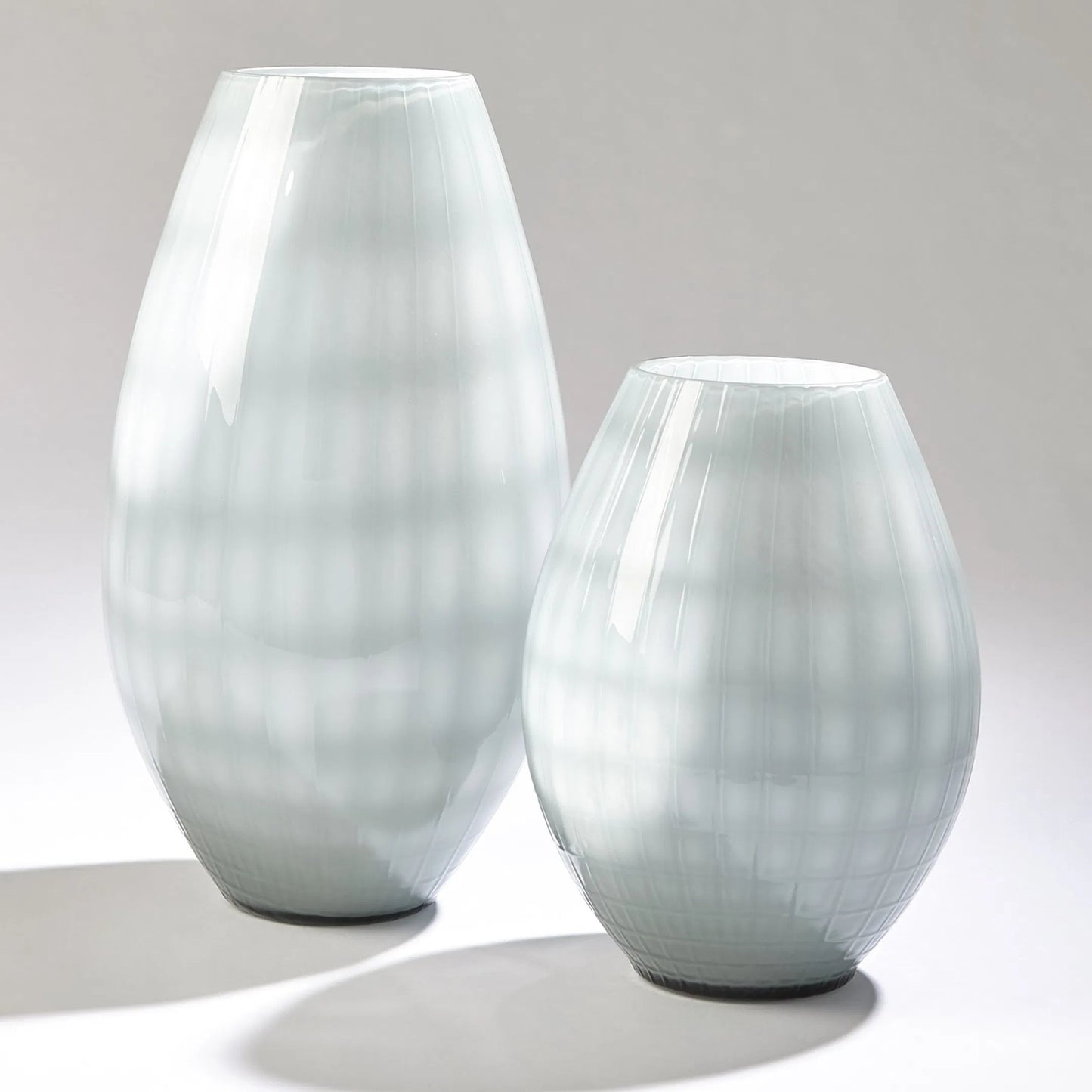 002 SI-2323235 | Additional Silo | Cased Glass Grid Large Vase by Global Views in blue. Made from unique in a modern style.