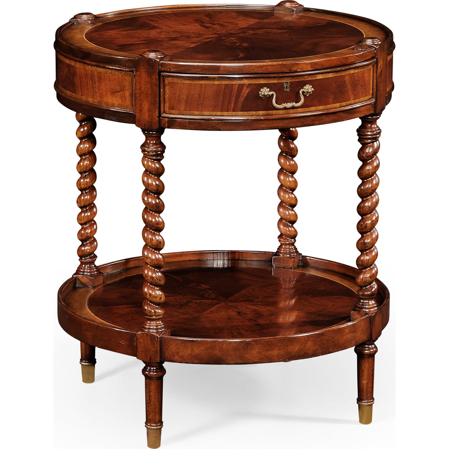 002 SR-846111 | Additional Silo | Regency Mahogany Round Side Table by Jonathan Charles in brown and medium antique mahogany. Made from acacia in a traditional style.