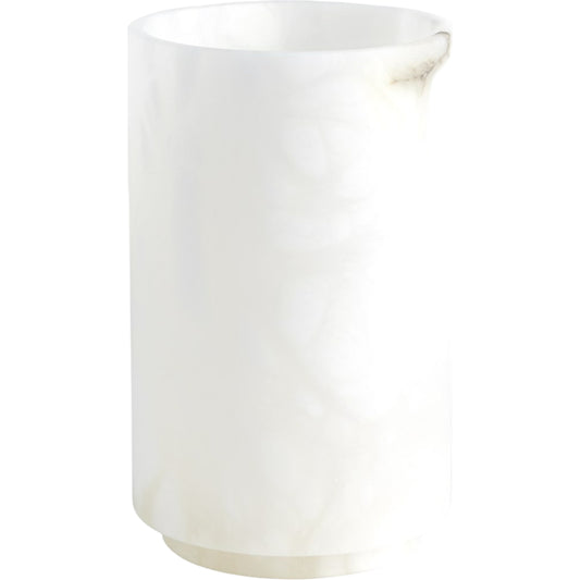 005 SR-939715 | Primary Silo | Alabaster Cylinder Vase by Global Views in white. Made from alabaster in a modern style.