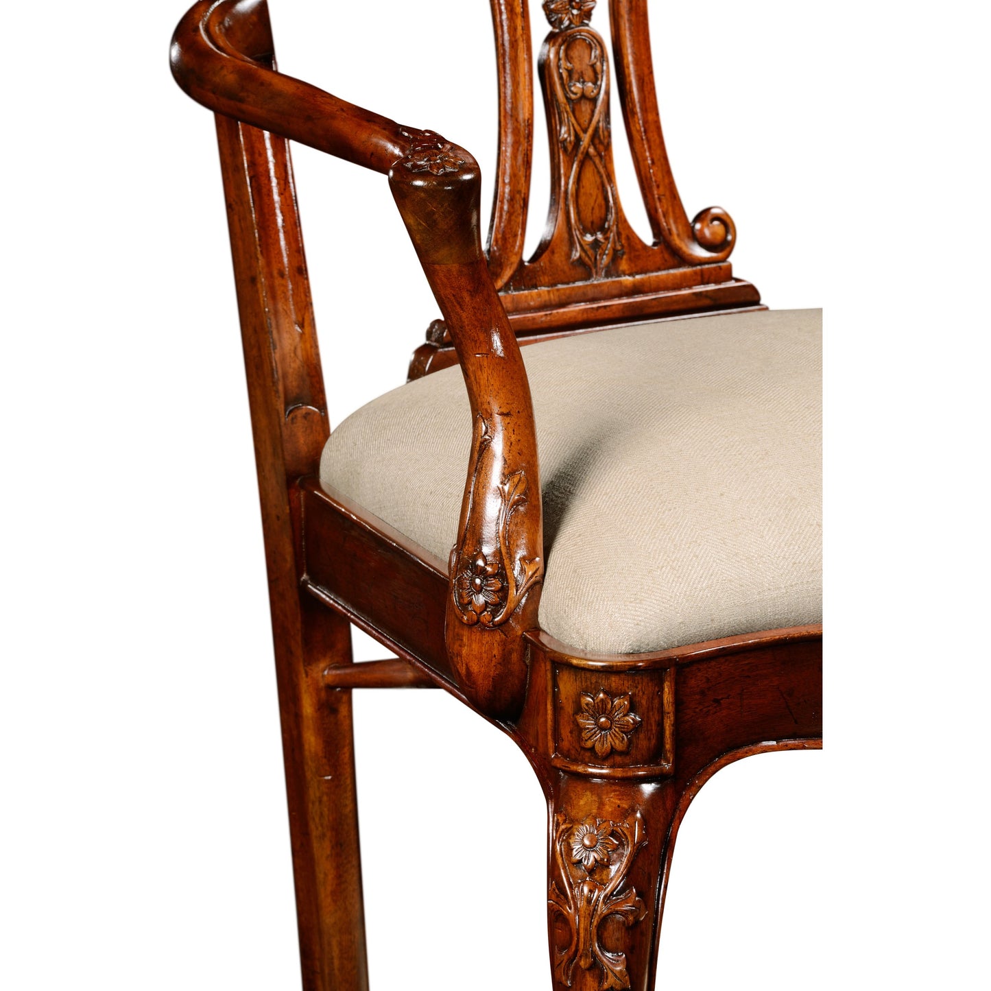 004 SR-846050 | Additional Silo | Buckingham Dining Armchair by Jonathan Charles in brown and medium antique mahogany. Made from acacia in a traditional style.