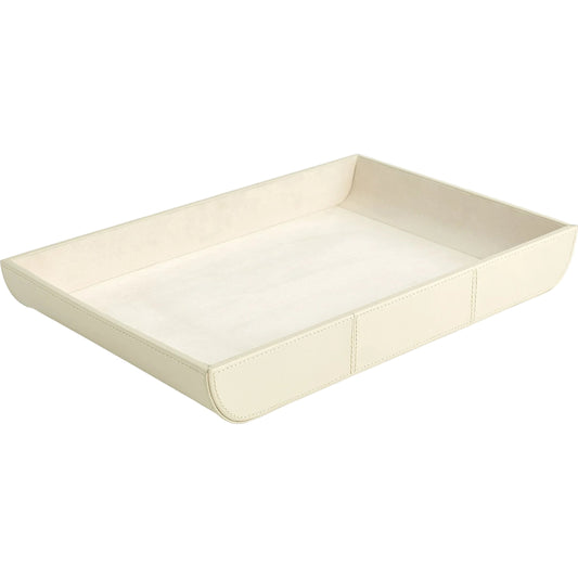 Curved Corner Tray by Global Views. Made from mdf, leather, polysuede lining in a modern style.