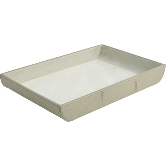 Curved Corner Tray by Global Views. Made from mdf, leather, polysuede lining in a modern style.