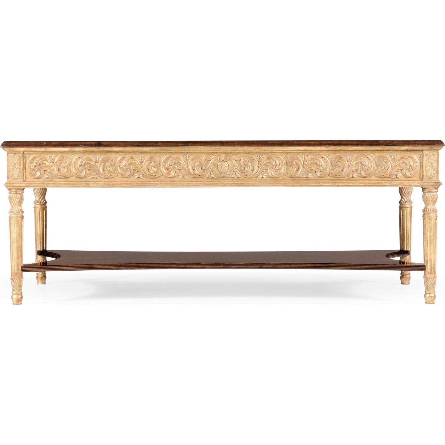 002 SR-847450 | Additional Silo | Versailles Louis Xiv Style Rectangular Coffee Table by Jonathan Charles in gold and light antique gold-leaf. Made from acacia in a traditional style.