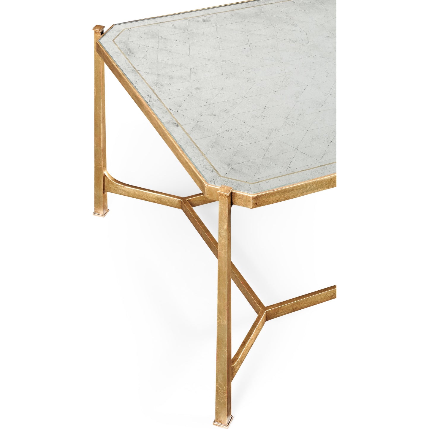 004 SR-847070 | Additional Silo | Luxe Cocktail Table by Jonathan Charles in gold and gilded iron. Made from iron in a modern style.