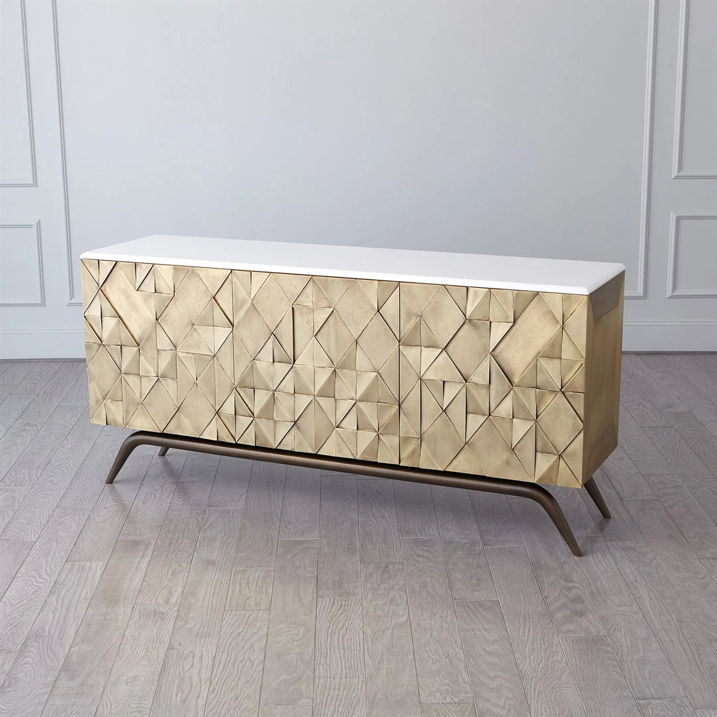 005 SR-940077 | Unknown | Triangle Cabinet by Global Views. Made from unique in a modern style.