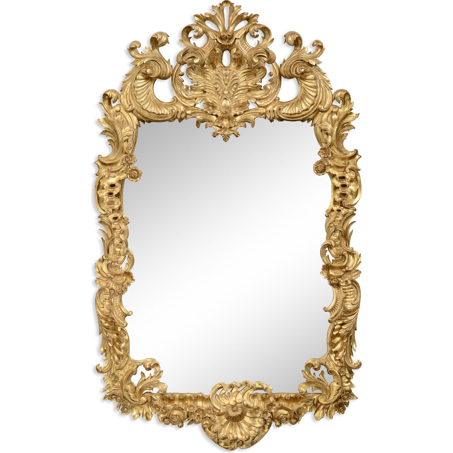 001 SR-847442 | Additional Silo | Buckingham Gilded Rococo Style Mirror by Jonathan Charles in gold and light antique gold-leaf. Made from acacia in a traditional style.