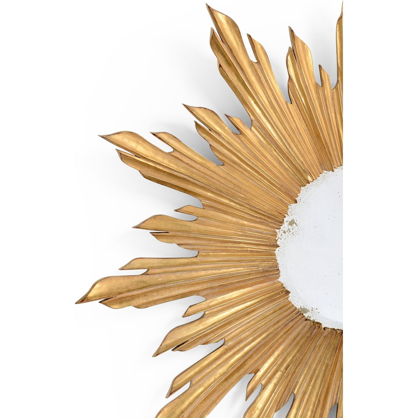 002 SR-847448 | Additional Silo | Versailles Gilded Sunburst Mirror by Jonathan Charles in gold and light antique gold-leaf. Made from acacia in a transitional style.