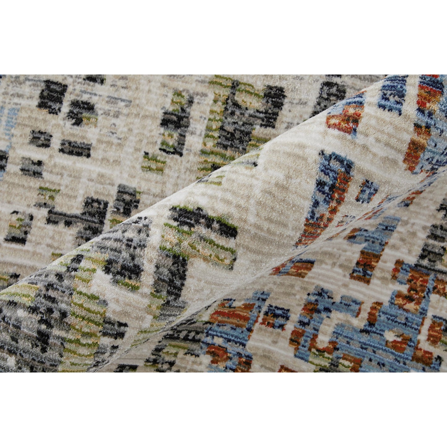 004 SI-2158926,SI-2158927,SI-2158928,SI-2158929,SI-2158930,SI-2259752 | Closeup | Sonora Rug - SNR39NVF by Feizy in ivory, green, blue. Made from polypropylene, polyester, viscose in a unique style.