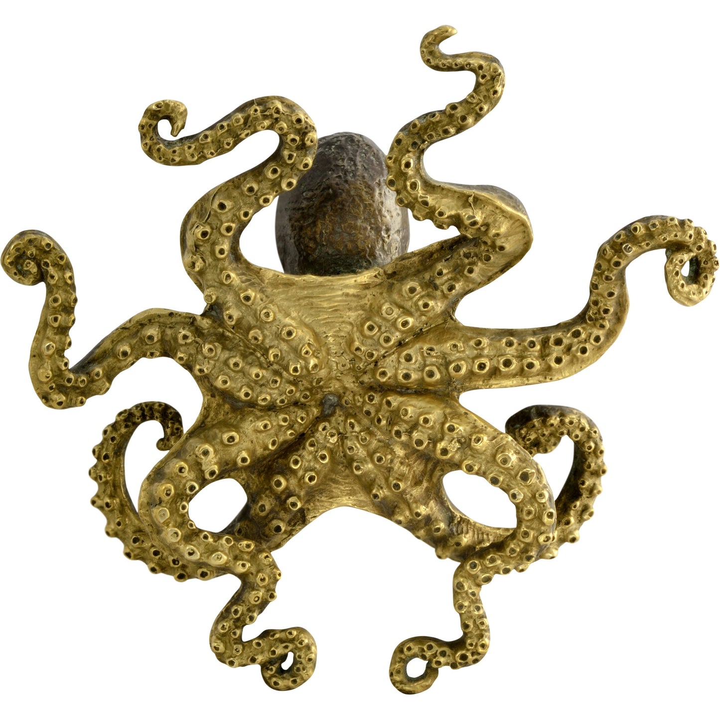 004 SR-846646 | Additional Silo | Curated Octopus by Jonathan Charles in antique dark bronze. Made from brass in a coastal style.