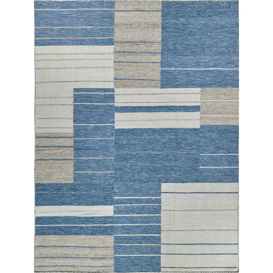 Scandinavian Rug by Exquisite Rugs in blue, ivory. Made from new zealand wool in a unique style.
