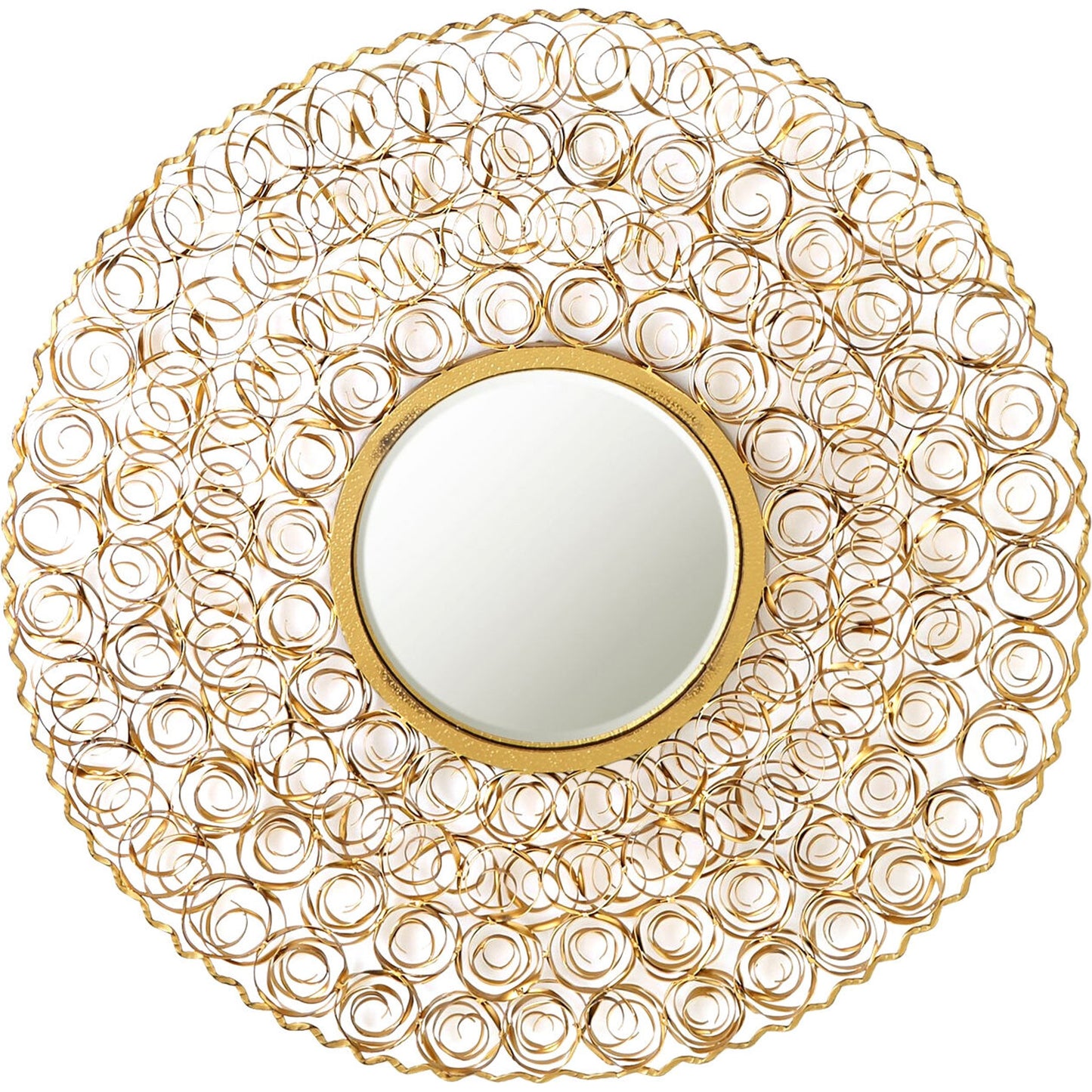 001 SR-939782 | Primary Silo | Curly Mirror by Global Views in nickel. Made from iron, mirror in a coastal style.