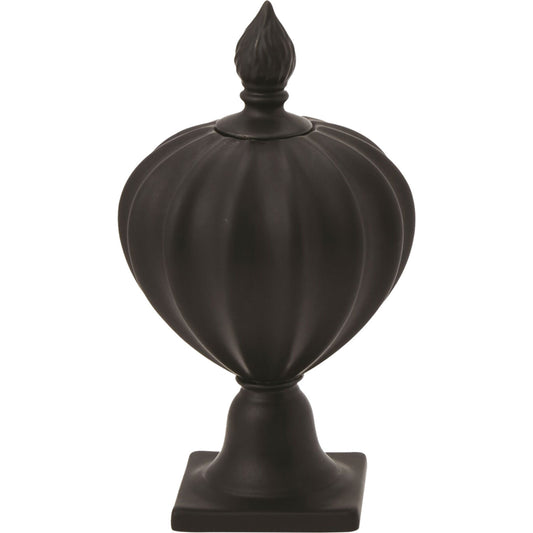 001 SR-891368 | Primary Silo | Beaufort Flame Bottle by Global Views in matte black. Made from porcelain in a transitional style.