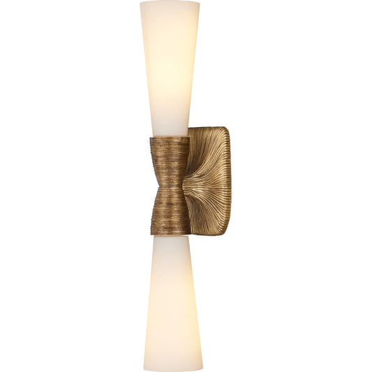 Burrows Bath Wall Sconce by Currey and Company. Made from glass, brass in a modern style.