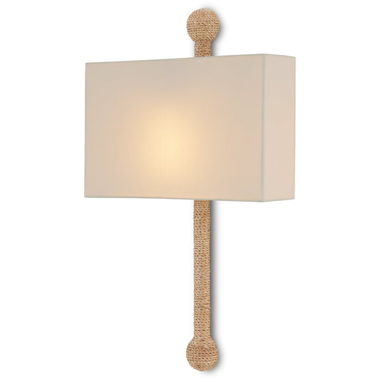 Senegal Wall Sconce by Currey and Company in beige, natural rope. Made from wrought iron, abaca rope in a modern style.