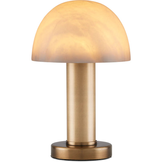 001 SI-2257361 | Primary Silo | La Gravite Mini Table Lamp by Currey and Company in natural, brass. Made from alabaster, metal in a modern style.