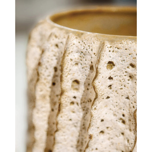 Sunken Boat Vase by Currey and Company in moss white. Made from ceramic in a coastal style.