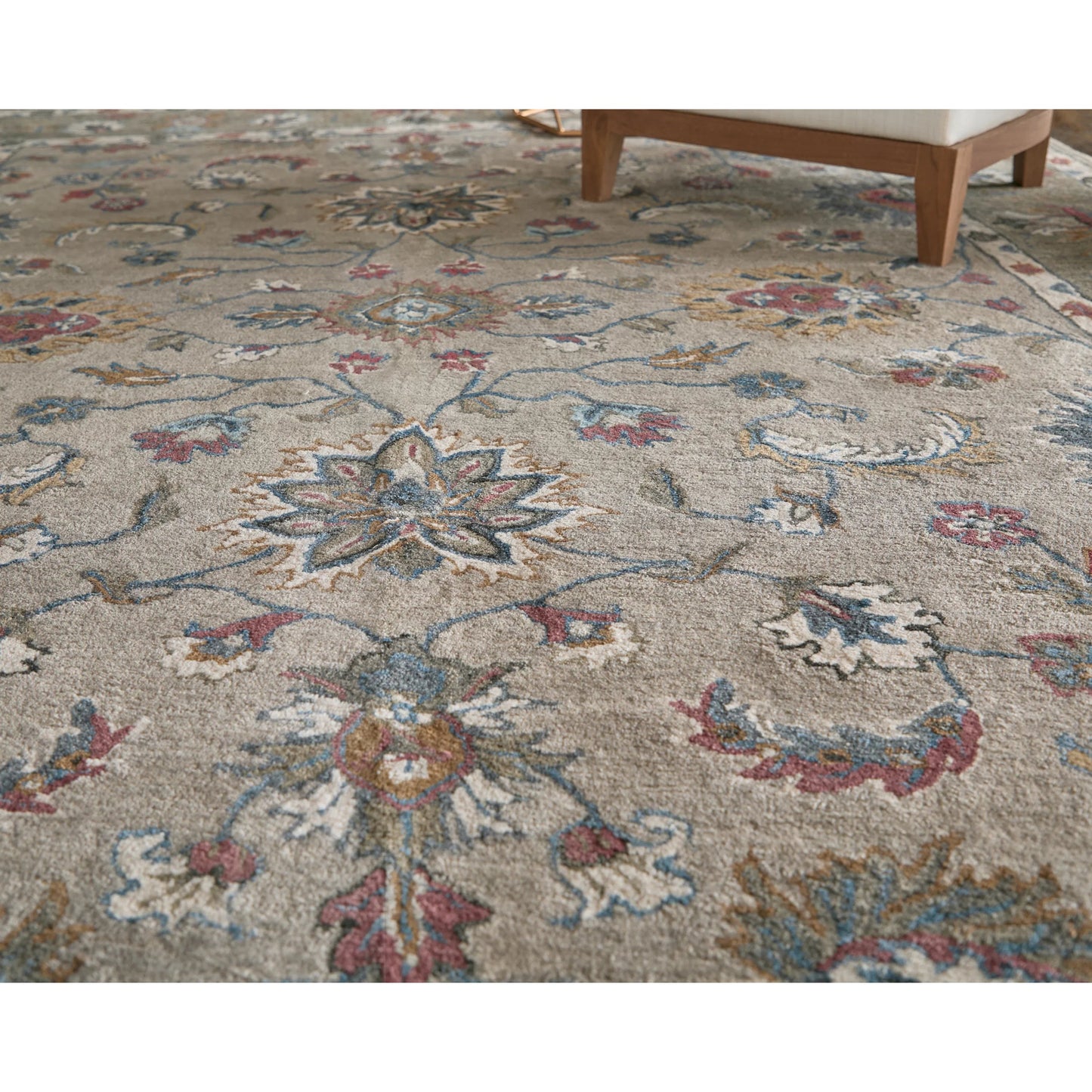 042 SI-1830623,SI-1830624,SI-1830625,SI-1830626,SI-1830627,SI-1830628 | Lifestyle | Rylan Transitional Oriental Rug - 8642F by Feizy in ivory, taupe, blue. Made from wool in a unique style.