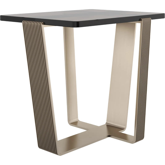 Counter Balance Side Table by Caracole in smoked bronze, brushed gold. Made from metal in a modern style.