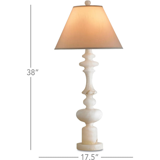 Farrington Table Lamp by Currey and Company. Made from alabaster in a coastal style.