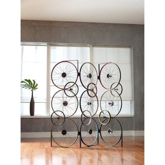 Bicycle Wheel Screen by Phillips Collection in assorted, multi colored. Made from metal in a modern style.
