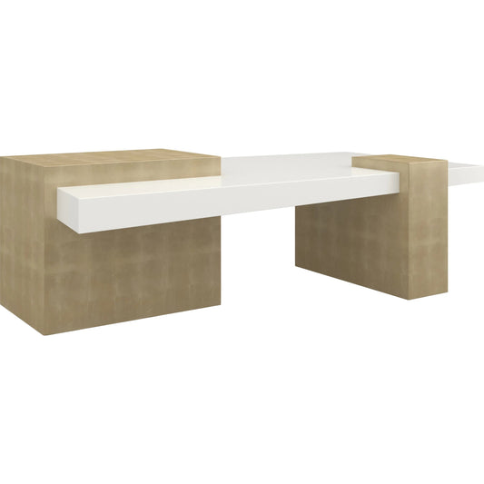Float Cocktail Table by Caracole in almond milk, oracle. Made from unique in a transitional style.