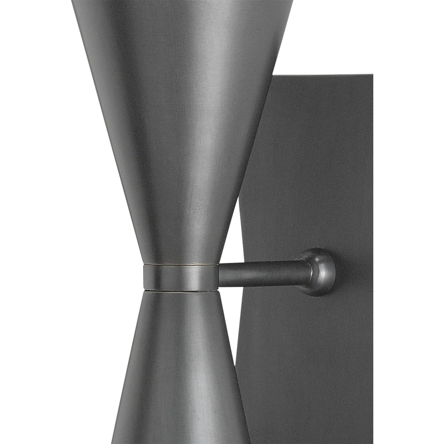 004 S-222914 | Closeup | Gino Wall Sconce by Currey and Company in dark gray, white interior. Made from metal in a modern style.