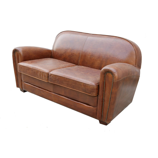 001 SI-1990625 | Primary Silo | Paris Club Loveseat by Pasargad Home in brown. Made from leather in a transitional style.