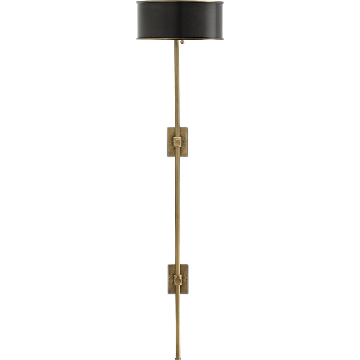 003 S-222926 | Additional Silo | Overture Wall Lamp by Currey and Company in antique brass, black. Made from metal in a modern style.