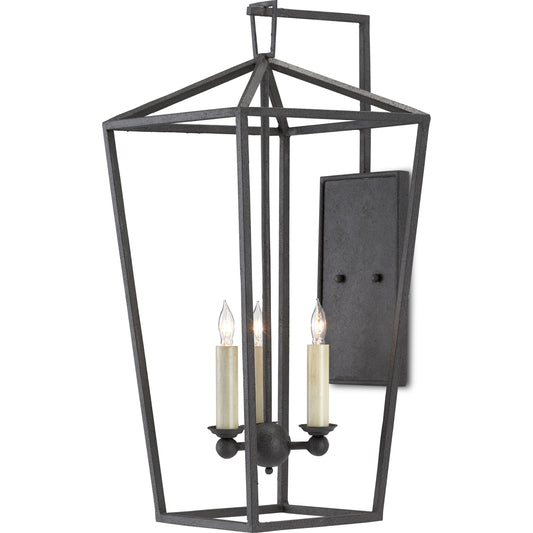 001 SR-823552 | Primary Silo | Denison Wall Sconce by Currey and Company in mole black. Made from wrought iron in a transitional style.